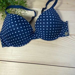 Chinese Laundry Navy Blue White Pushup Bra 34C